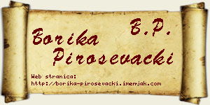 Borika Piroševački vizit kartica